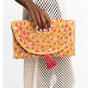 Gyal Bashy Natural Jute Dominica Recycled Braided Clutch Boho Resortwear Vacatio